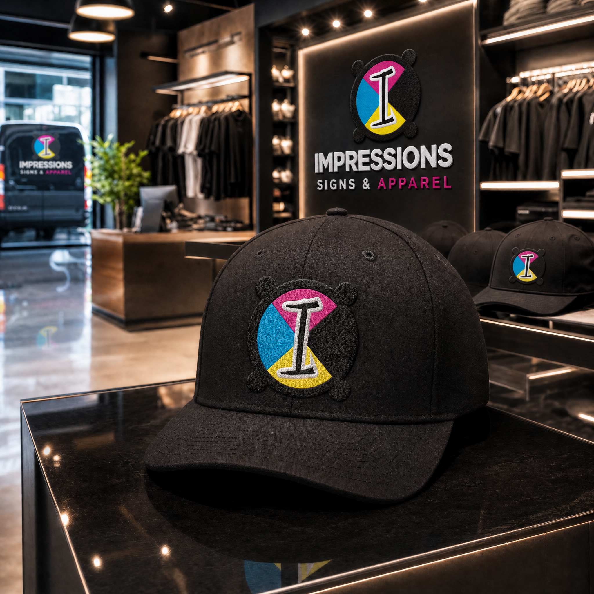Custom hats by Impressions Signs & Apparel